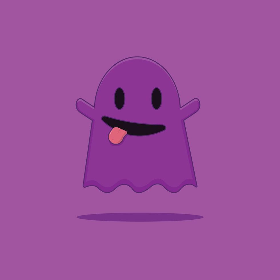 cute purple ghost vector