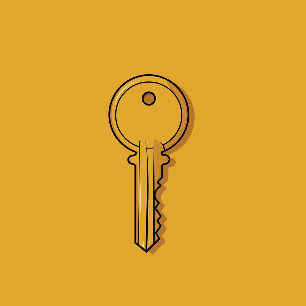 Gold key vector