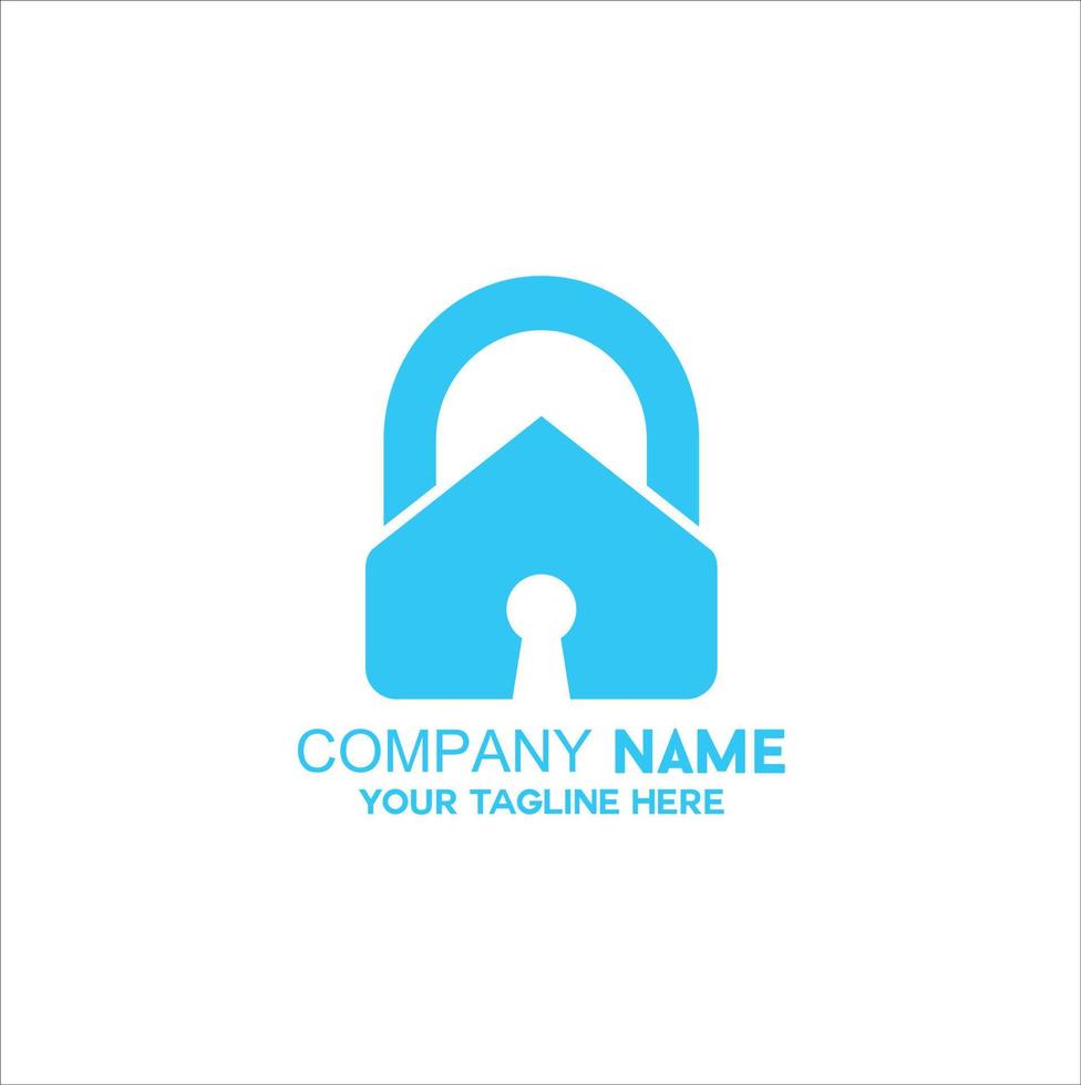 padlock symbol with house logo vector