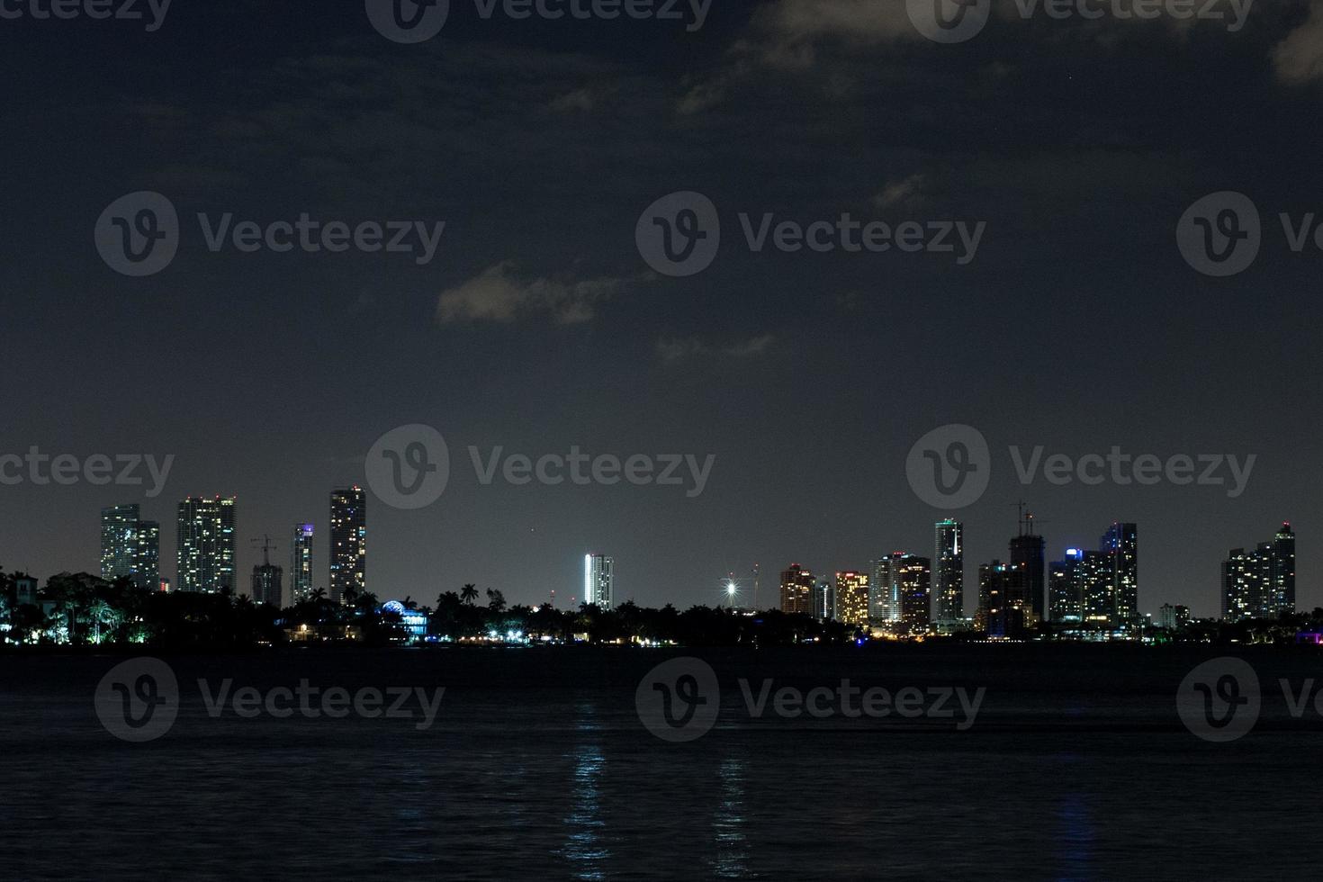 miami downtown night view panorama photo