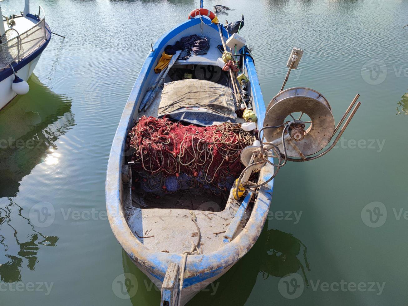 Fisherman fish fishing boat net close up photo