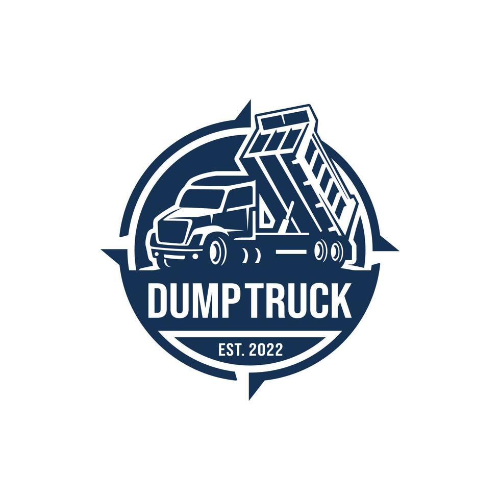 Dump truck logo design vector
