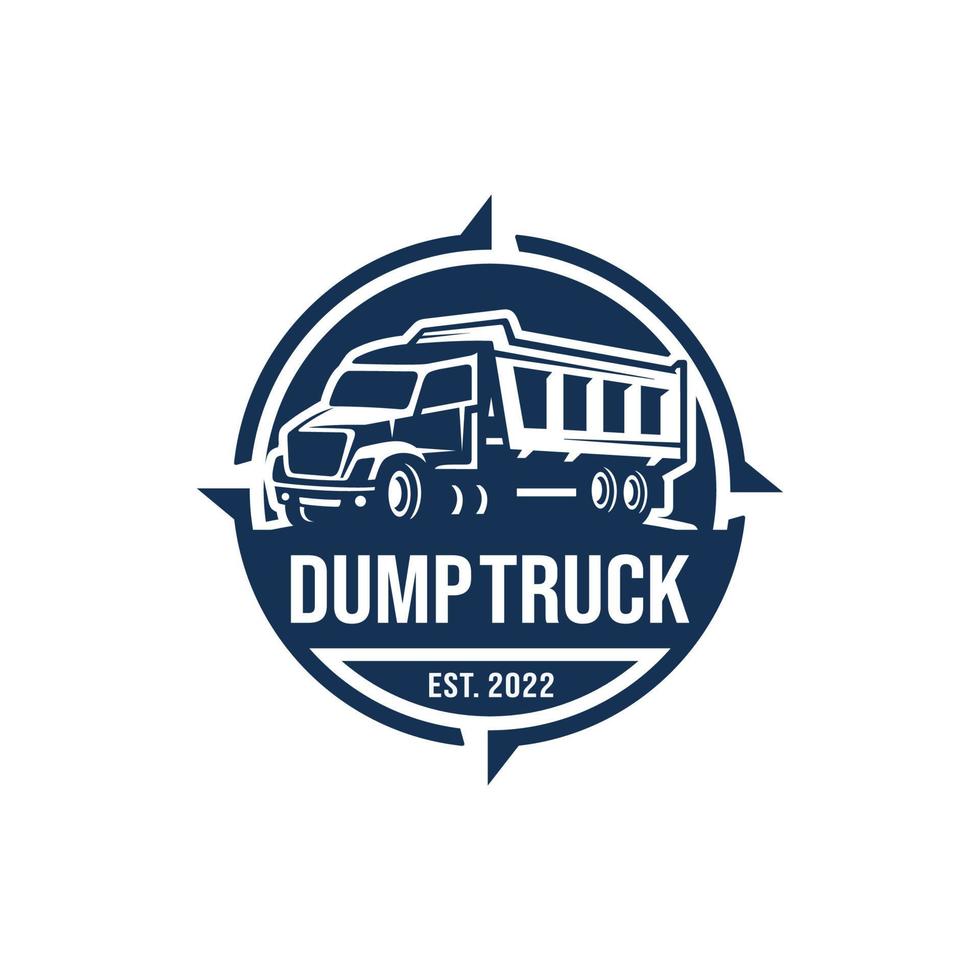vector de diseño de logotipo de camión volquete