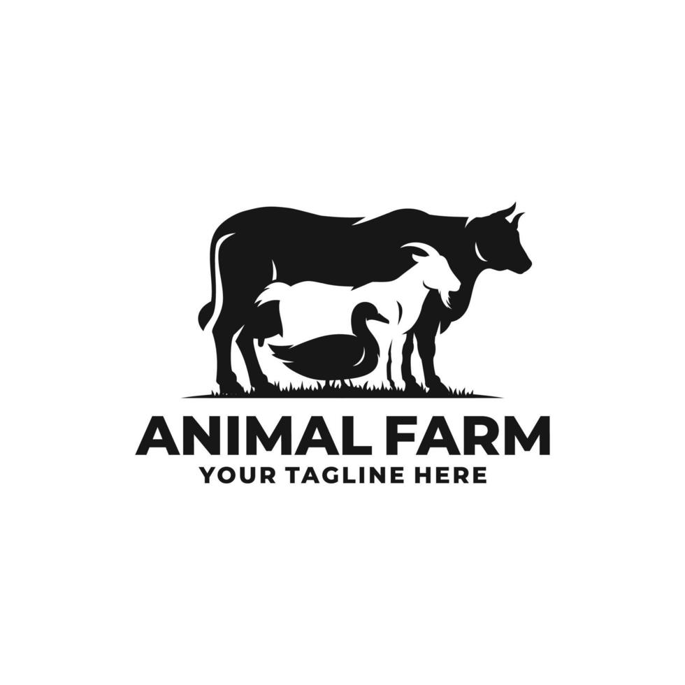 vector de logotipo de animales de granja