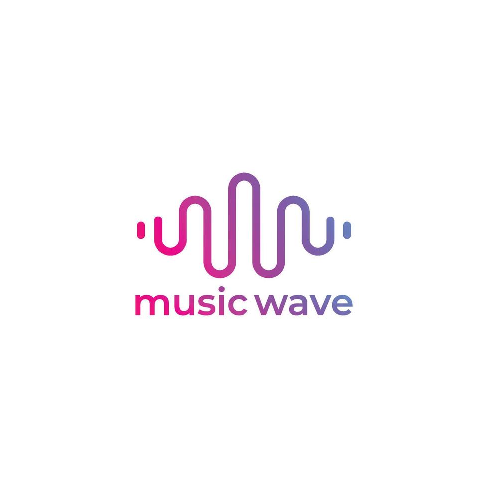 Music wave logo vector. Audio wave logo vector