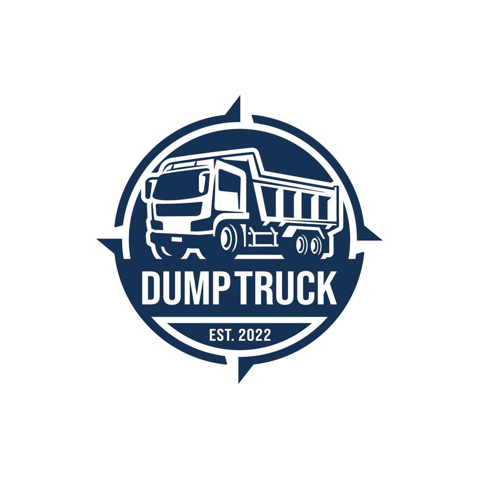 Dump truck logo design vector