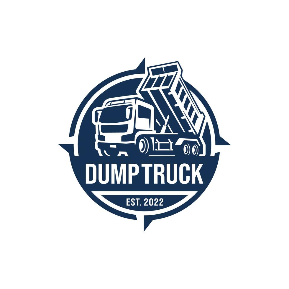 Dump truck logo design vector