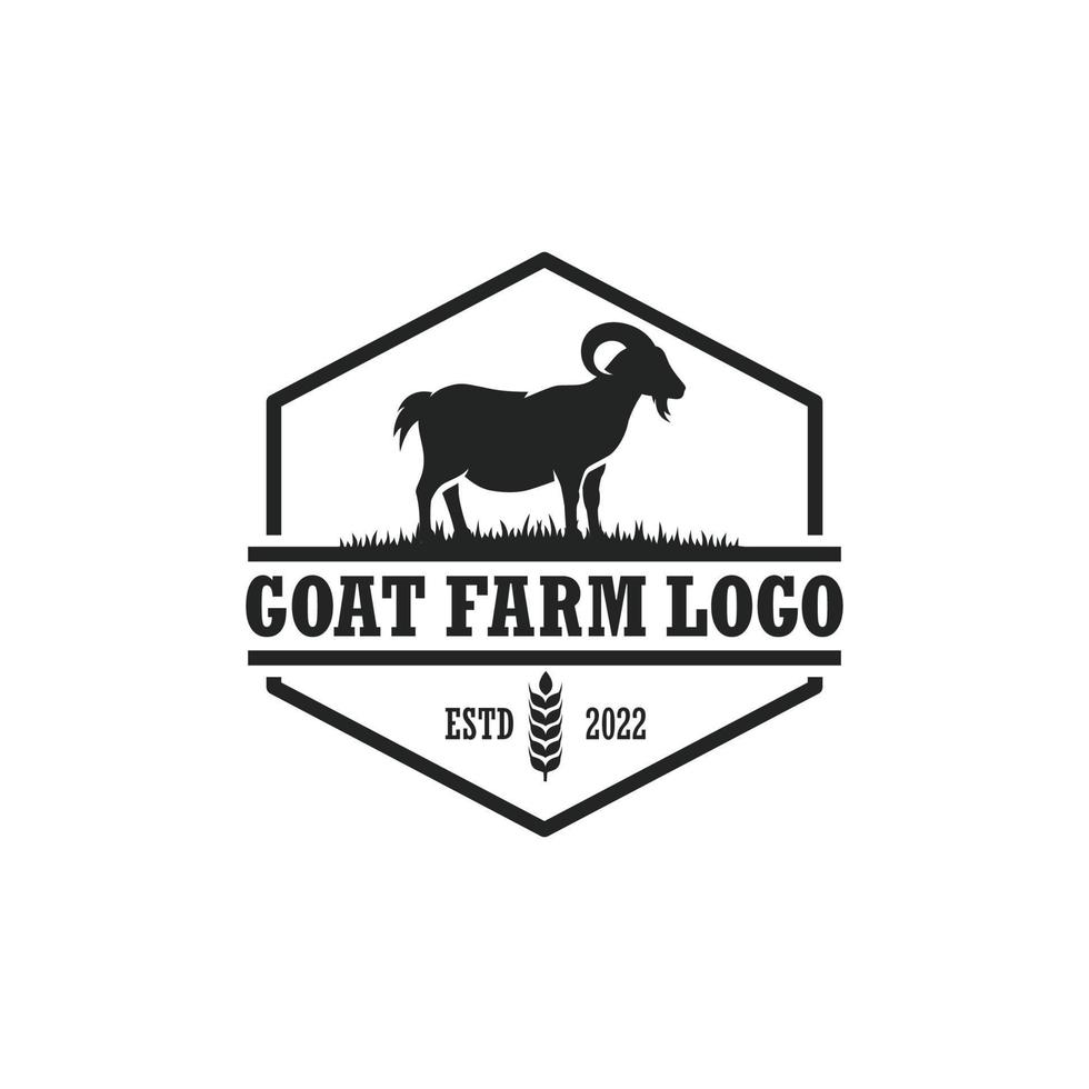vector del logotipo de la granja de cabras. logotipo de la granja de ganado