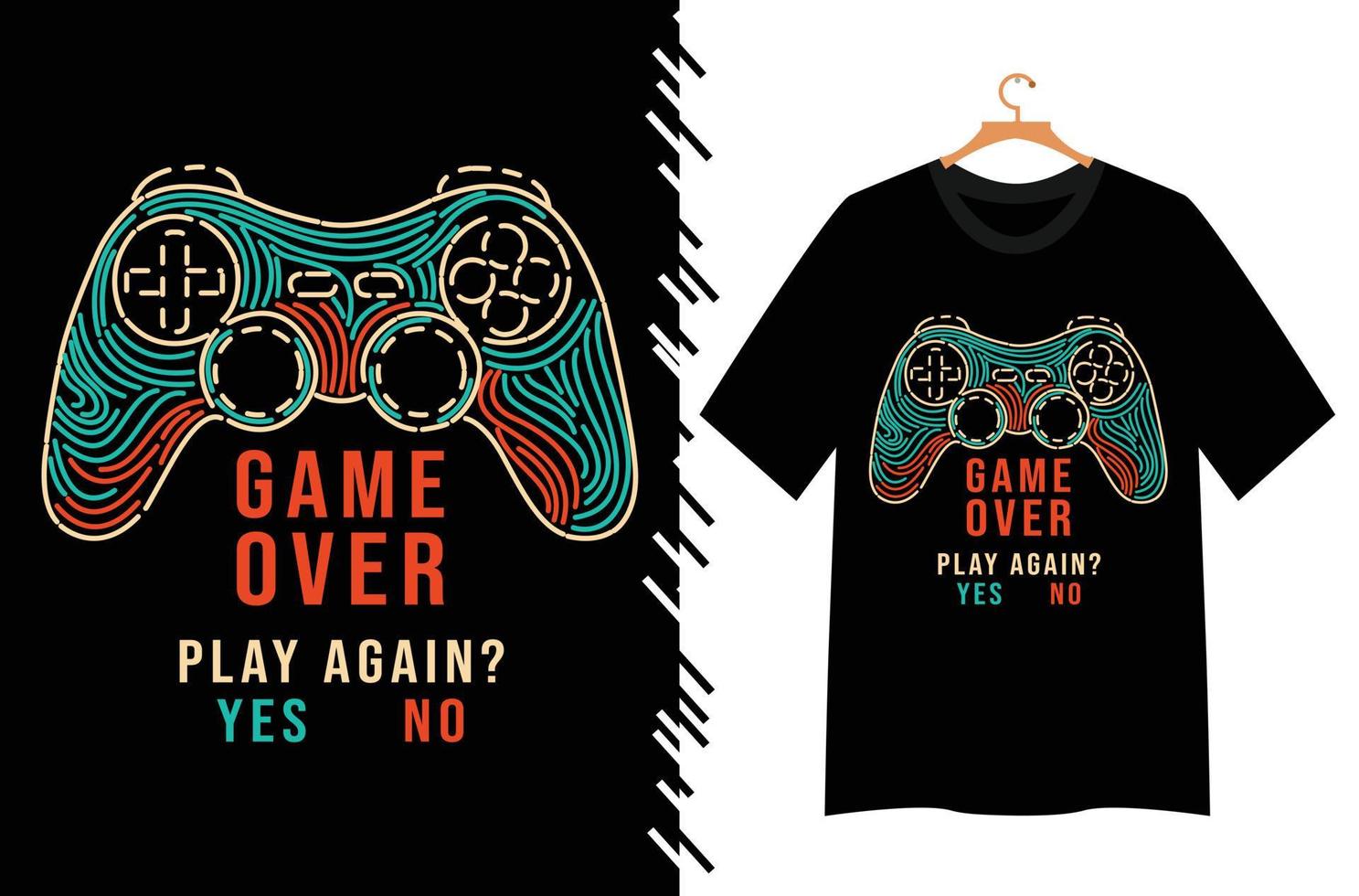 diseño de camiseta de tipografía de juego vector