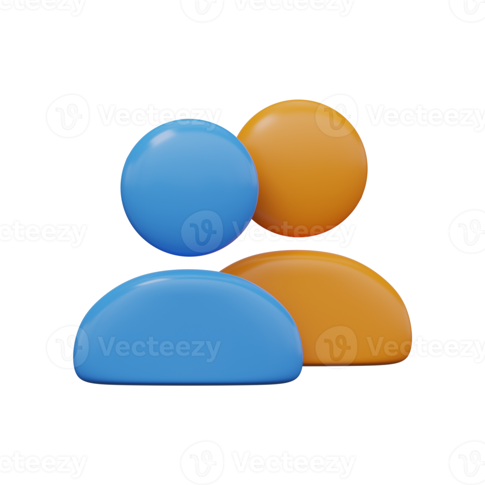User group icon 3D render png