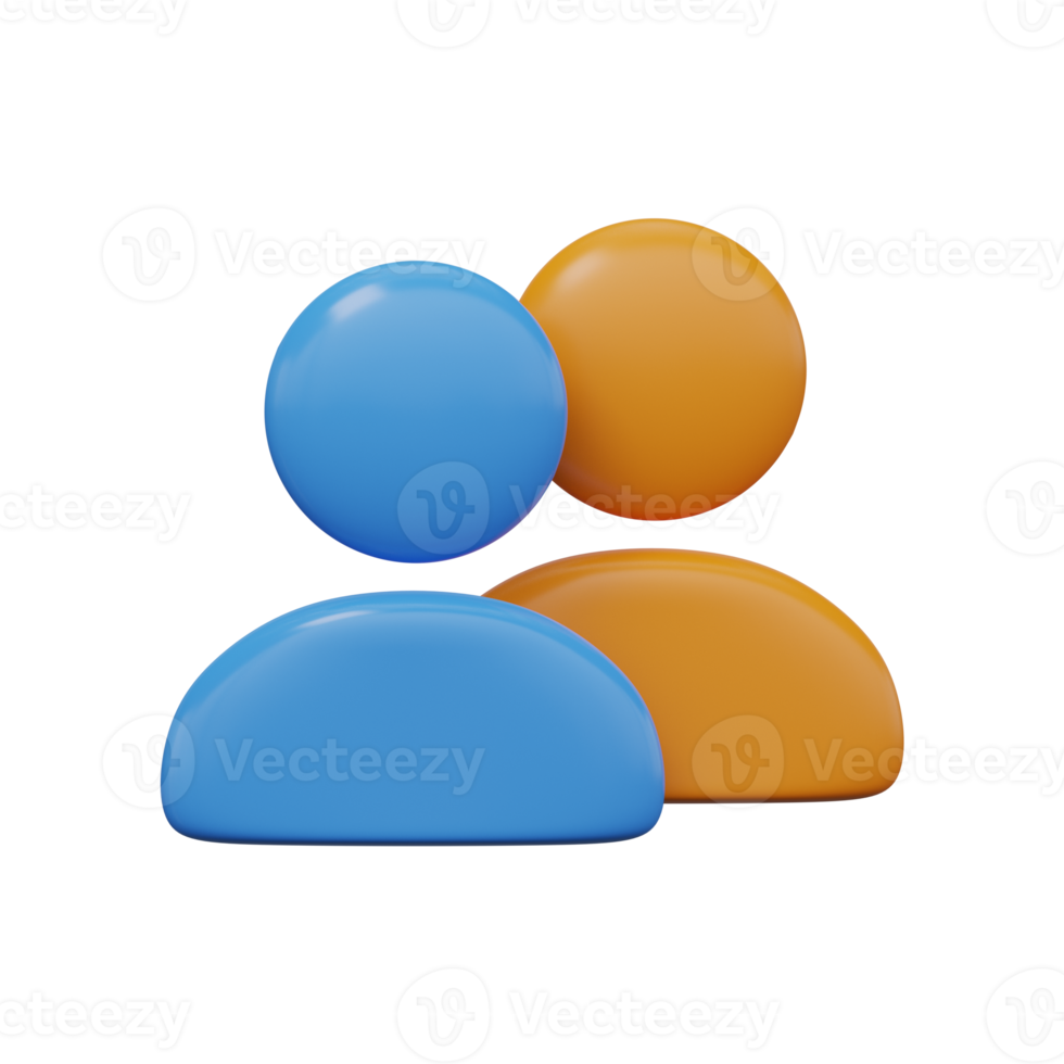 rendu 3d de l'icône du groupe d'utilisateurs png