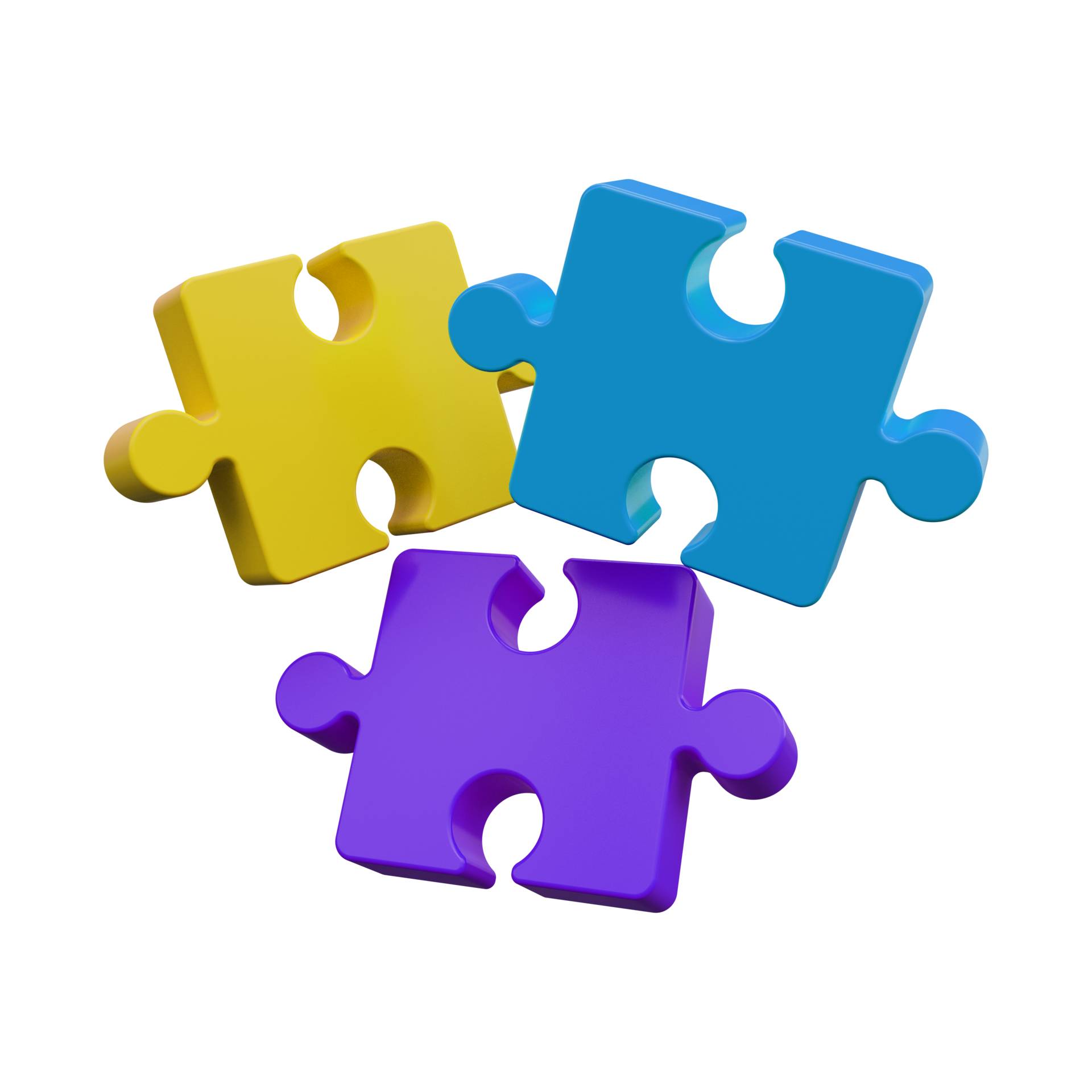 Puzzle pieces 3d render 12026495 PNG