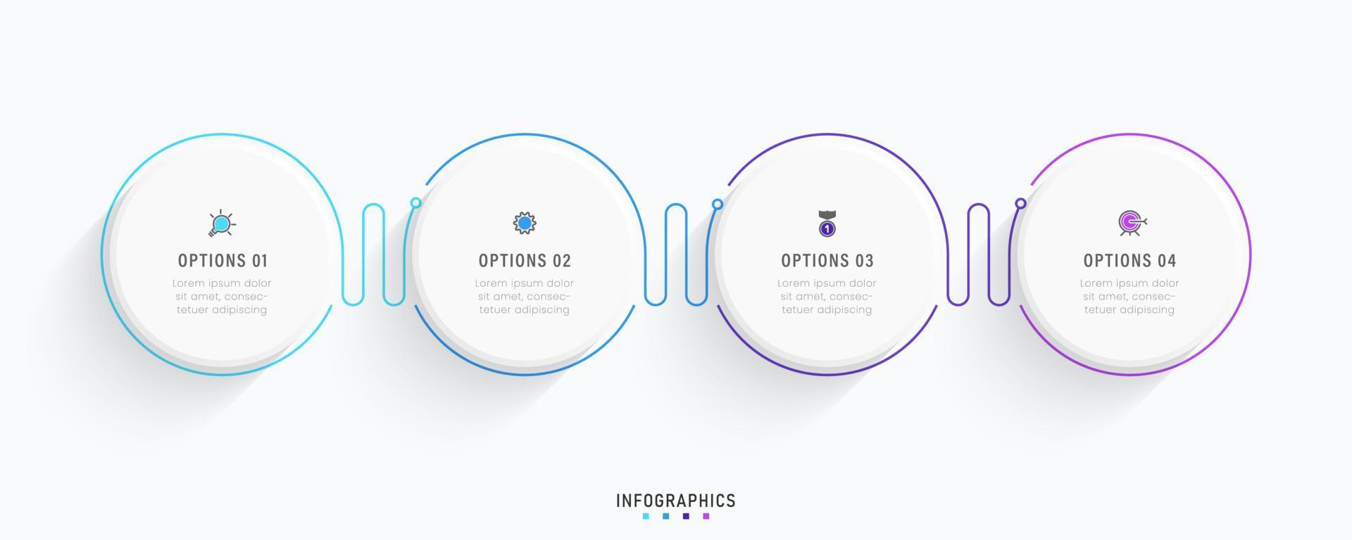 Vector Infographic label design template with icons and 4 options or steps. Can be used for process diagram, presentations, workflow layout, banner, flow chart, info graph.