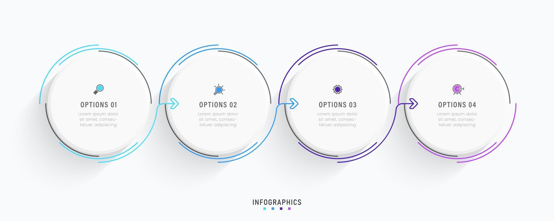 Vector Infographic label design template with icons and 4 options or steps. Can be used for process diagram, presentations, workflow layout, banner, flow chart, info graph.