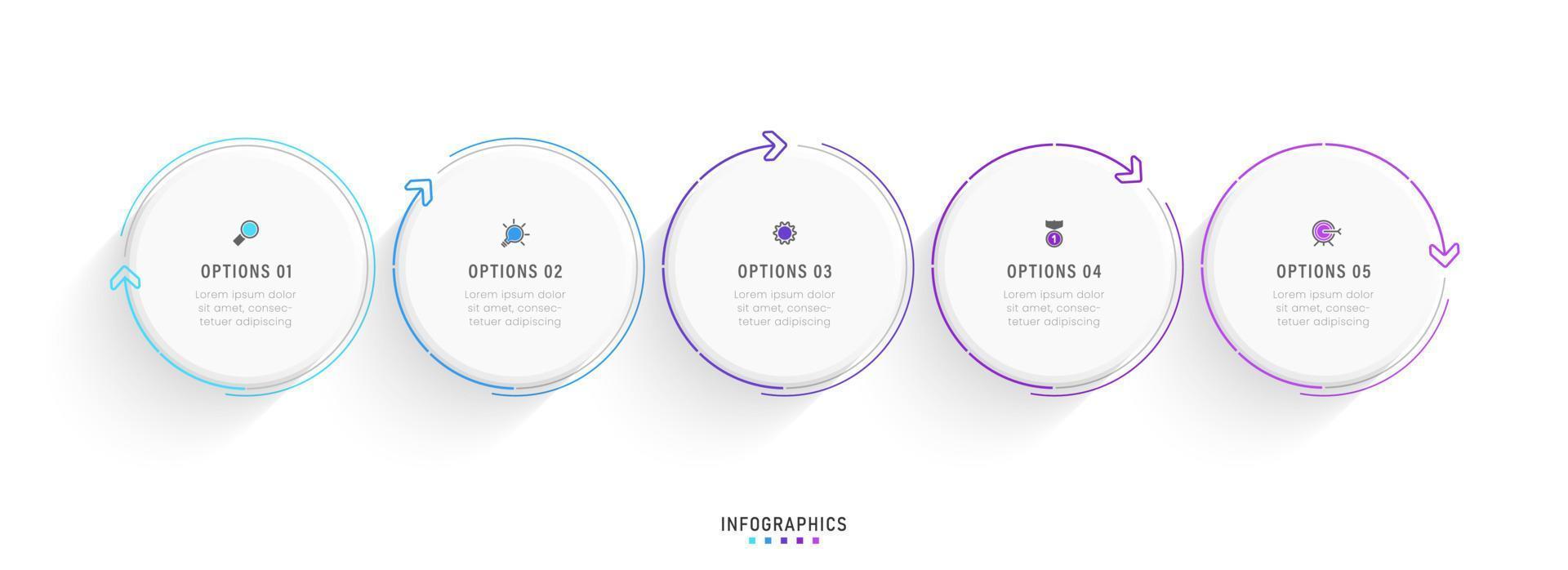 Vector Infographic label design template with icons and 5 options or steps. Can be used for process diagram, presentations, workflow layout, banner, flow chart, info graph.