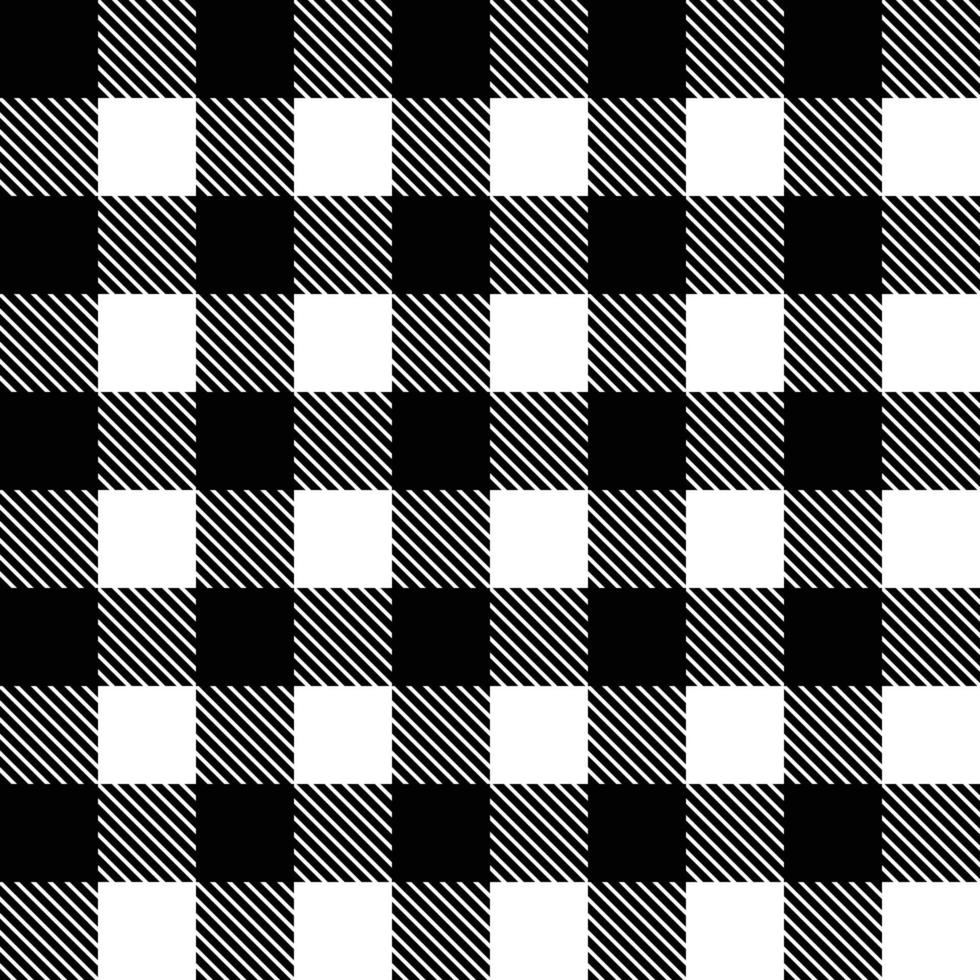 Tartan pattern. Black White tartan scotland seamless. White and black lumberjack buffalo plaid. vector