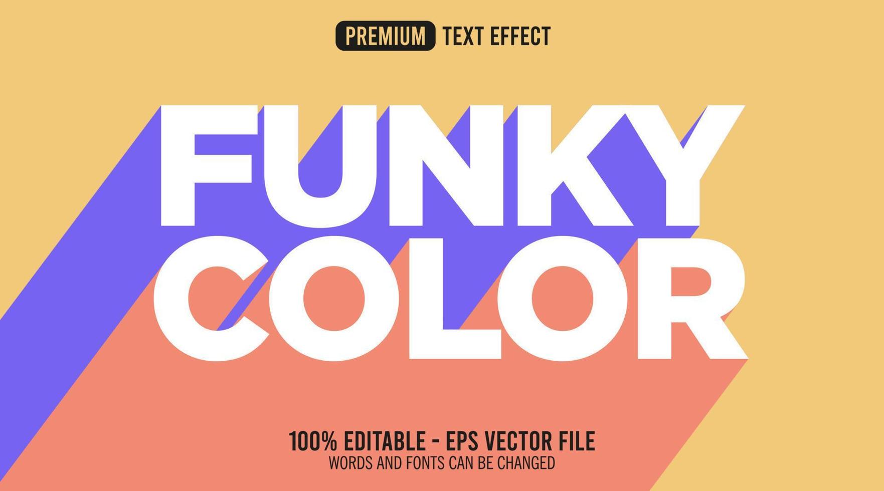 efecto de texto editable de sombra paralela de color funky vector