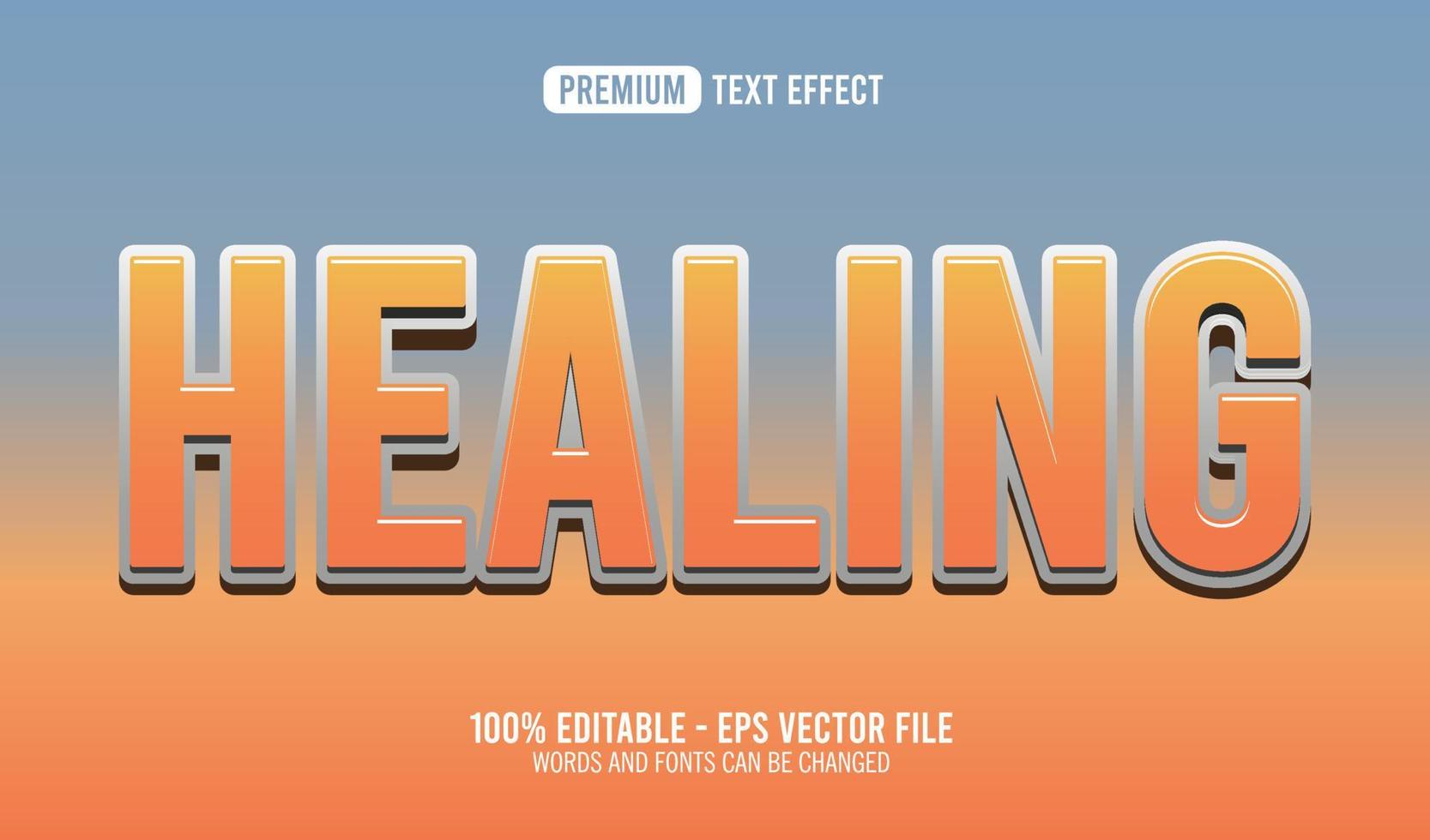 efecto de texto editable curativo 3d vector