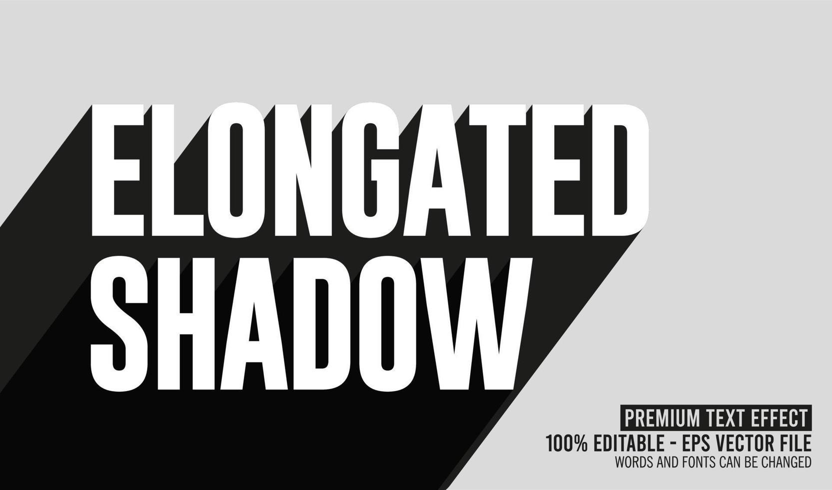 Black drop shadow editable text effect vector