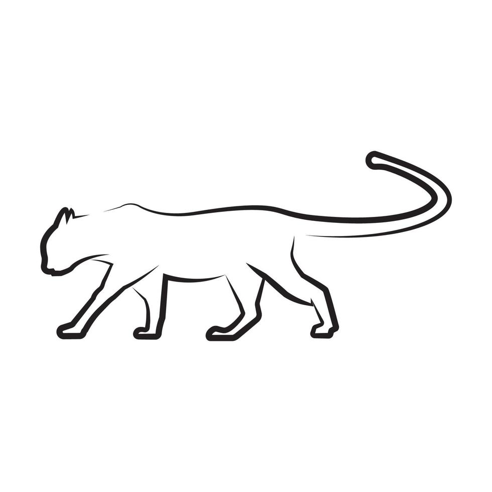 Ilustración de vector de diseño de logotipo de puma