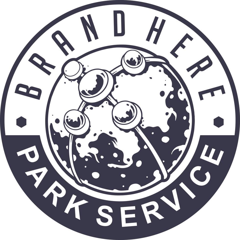 Park service vintage logo label silhouette vector