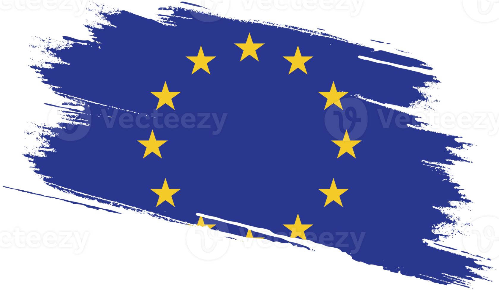 European Union flag with grunge texture png