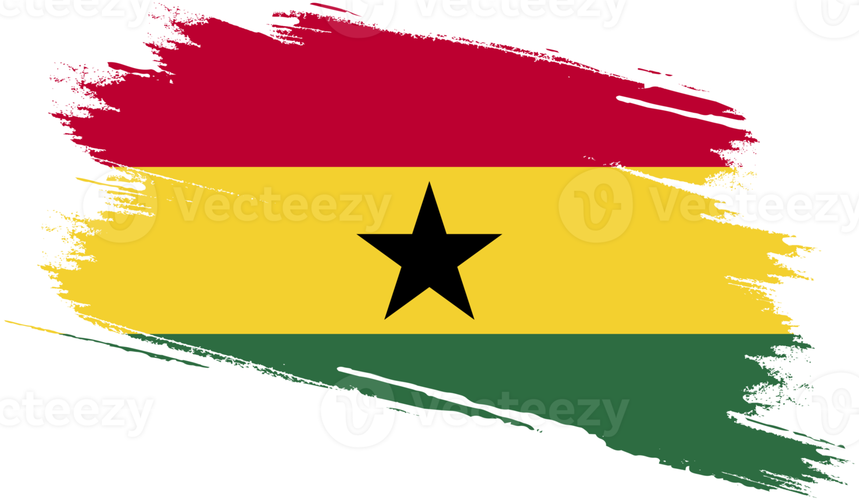 Ghana flag with grunge texture png