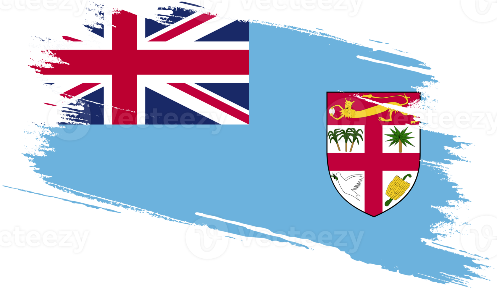 Fiji flag with grunge texture png