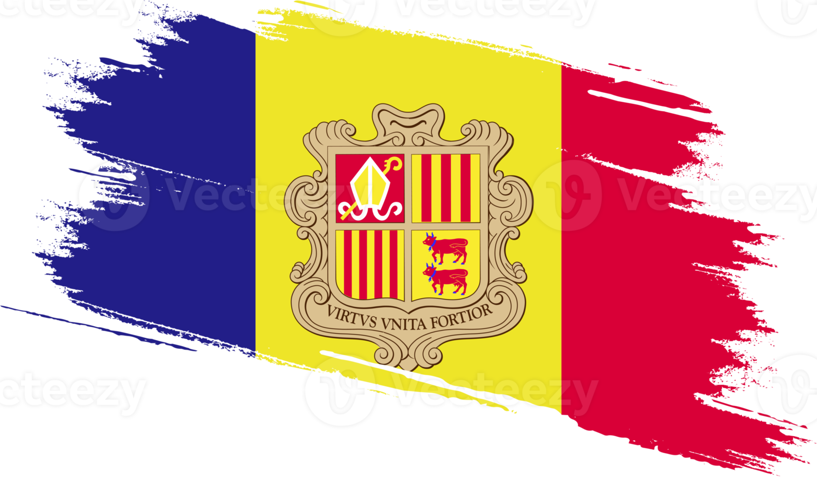 Andorra flag with grunge texture png