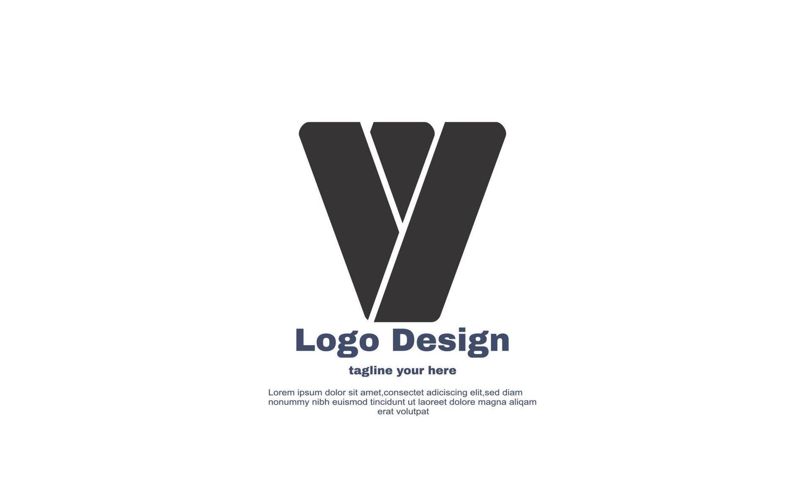 unique company business initial logo w black color symbol design isolated on vector