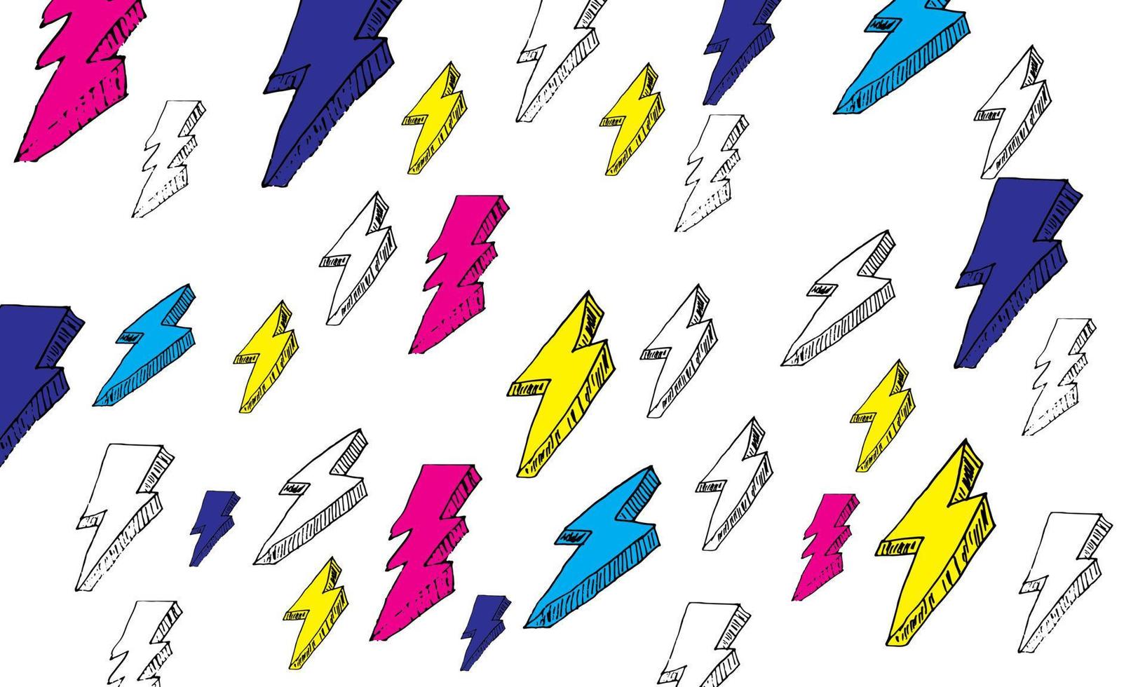 unique abstract colorful thunder white background vector