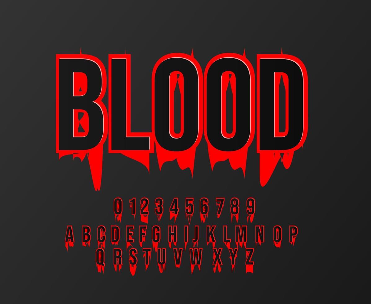 efecto de texto estilo sangre fácil de usar vector