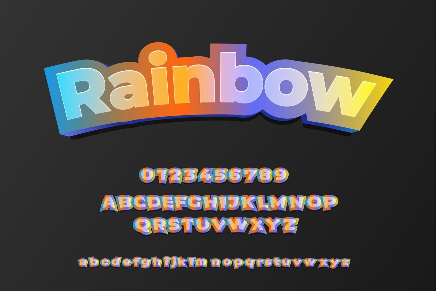 efecto de texto de estilo arcoiris editable vector