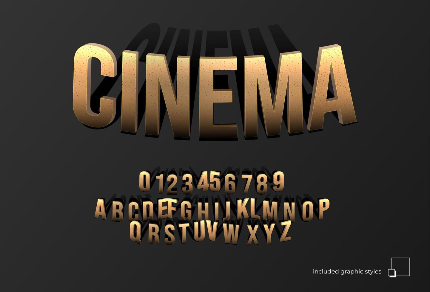 Cinema text effect vector design