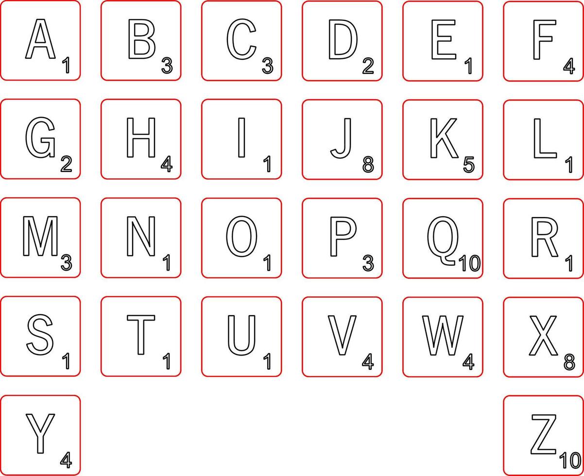 Scrabble Alphabet Tiles Letters For Laser Cut 12027064 Vector Art at