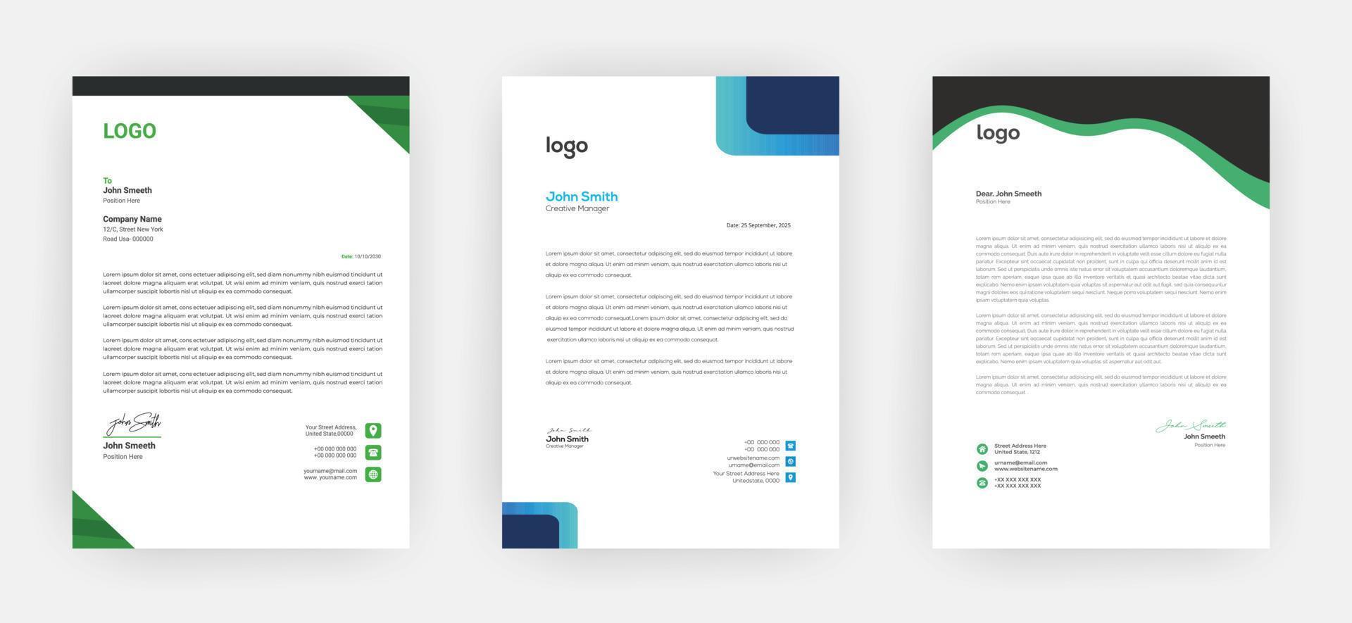 Creative letterhead   Elegant and minimalist style letterhead template design A4 sizes vector