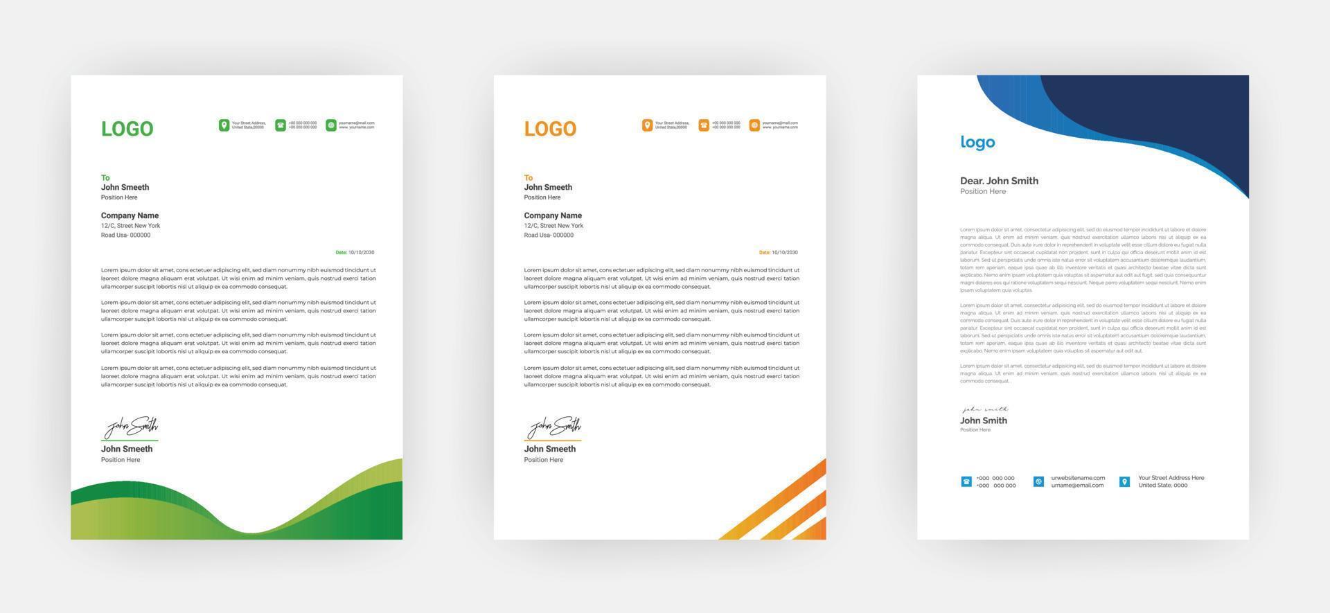 Creative letterhead   Elegant and minimalist style letterhead template design A4 sizes vector