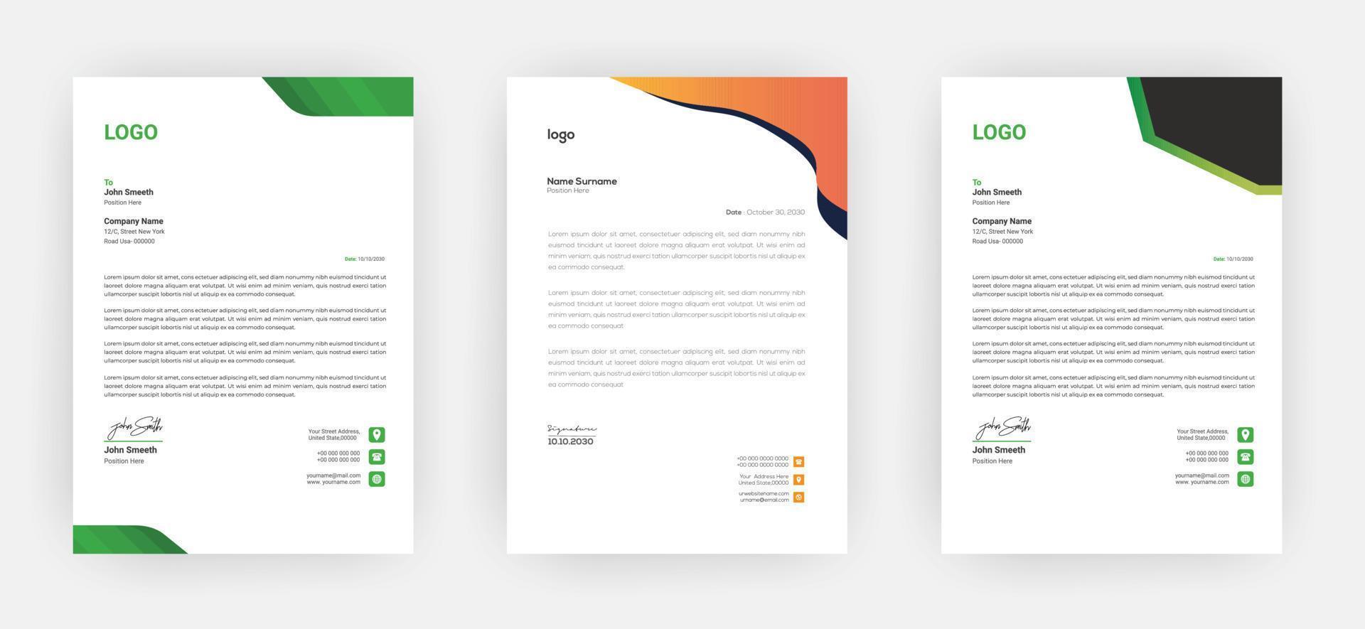 Creative letterhead   Elegant and minimalist style letterhead template design A4 sizes vector