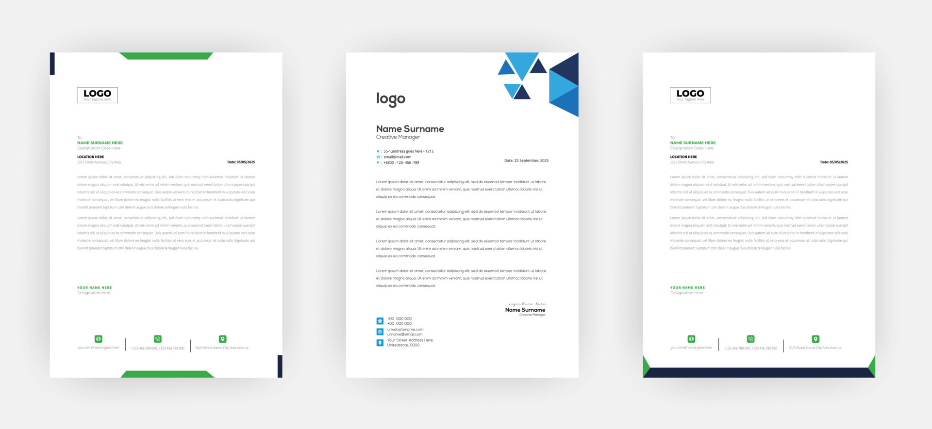 Creative letterhead Elegant and minimalist style letterhead template