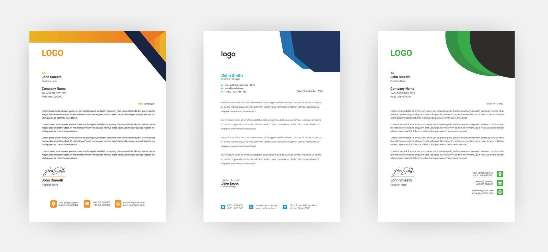 Creative letterhead   Elegant and minimalist style letterhead template design A4 sizes vector