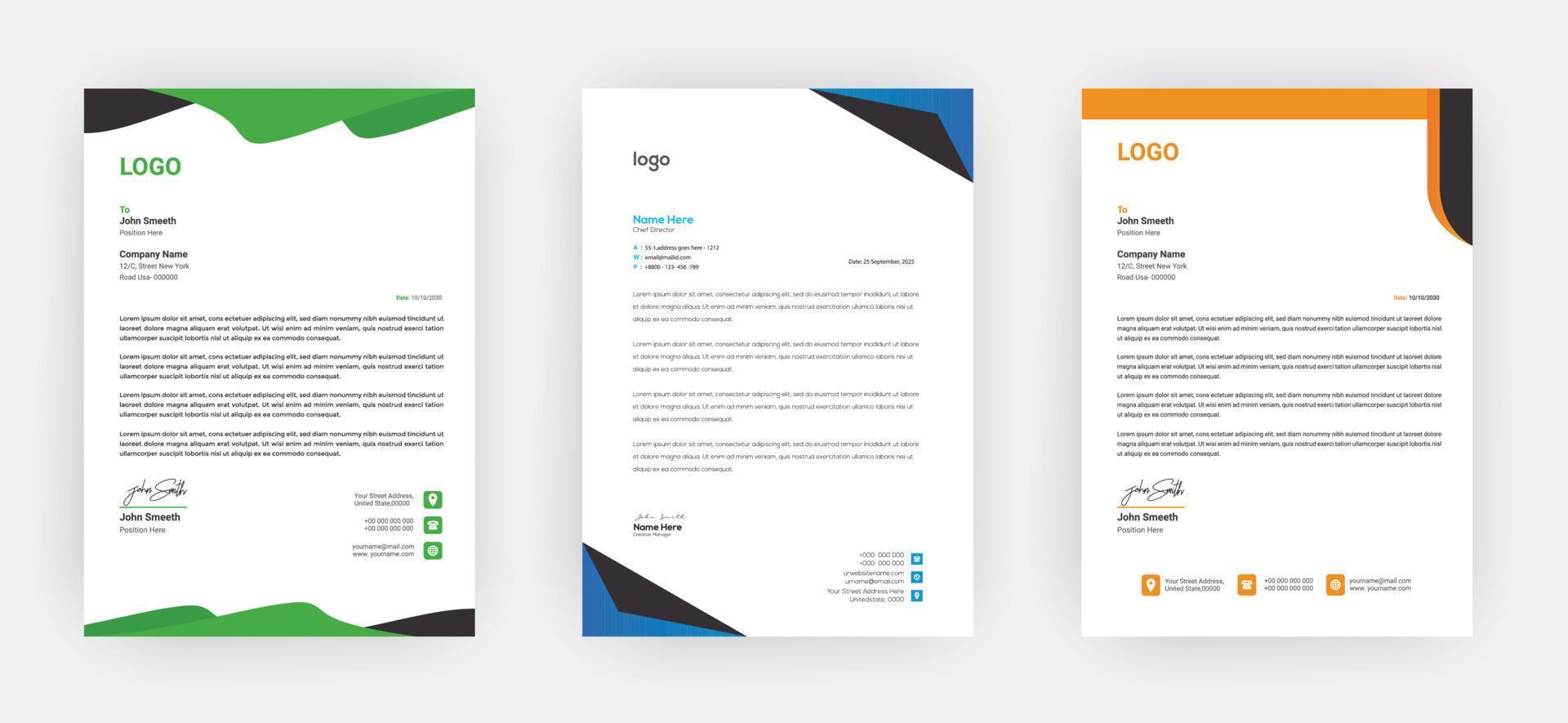 Creative letterhead   Elegant and minimalist style letterhead template design A4 sizes vector