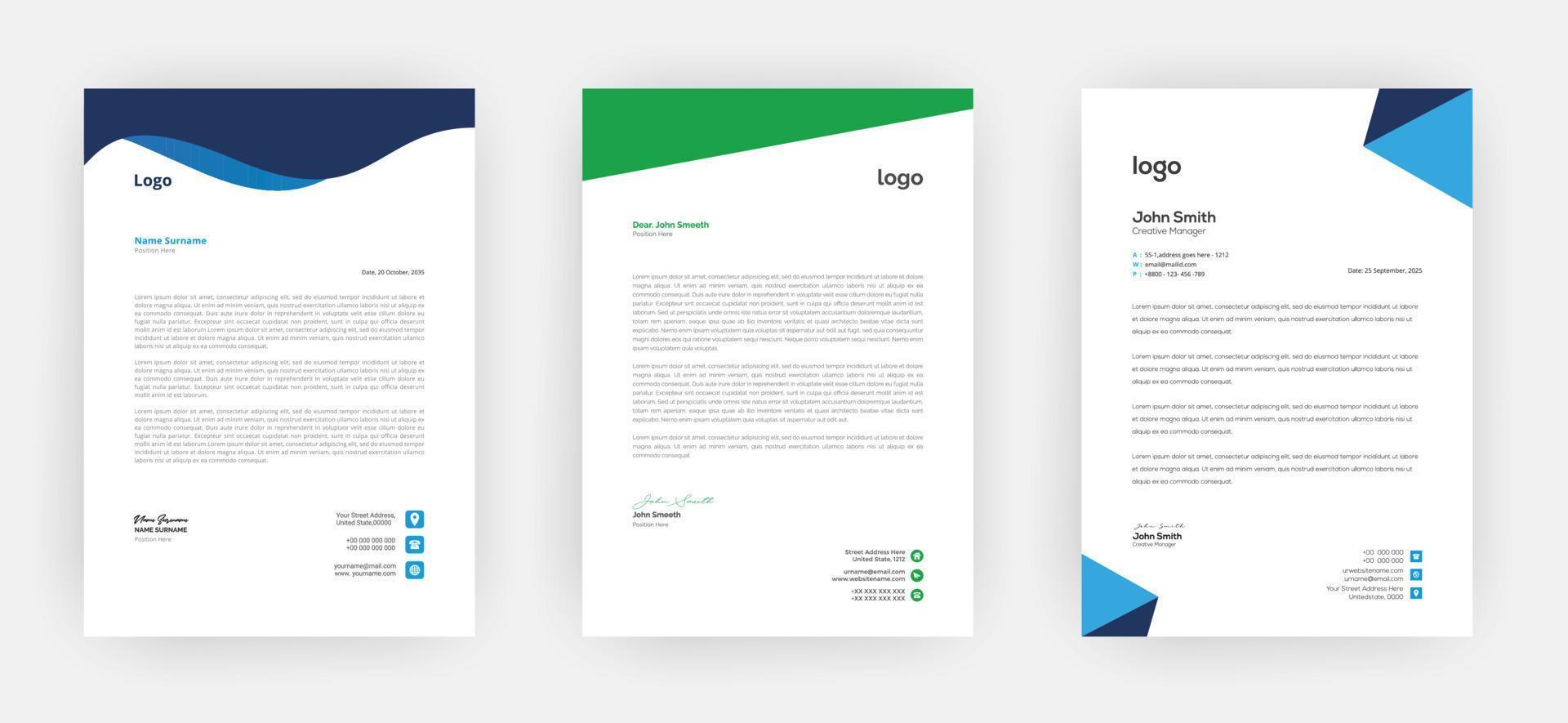 Creative letterhead   Elegant and minimalist style letterhead template design A4 sizes vector