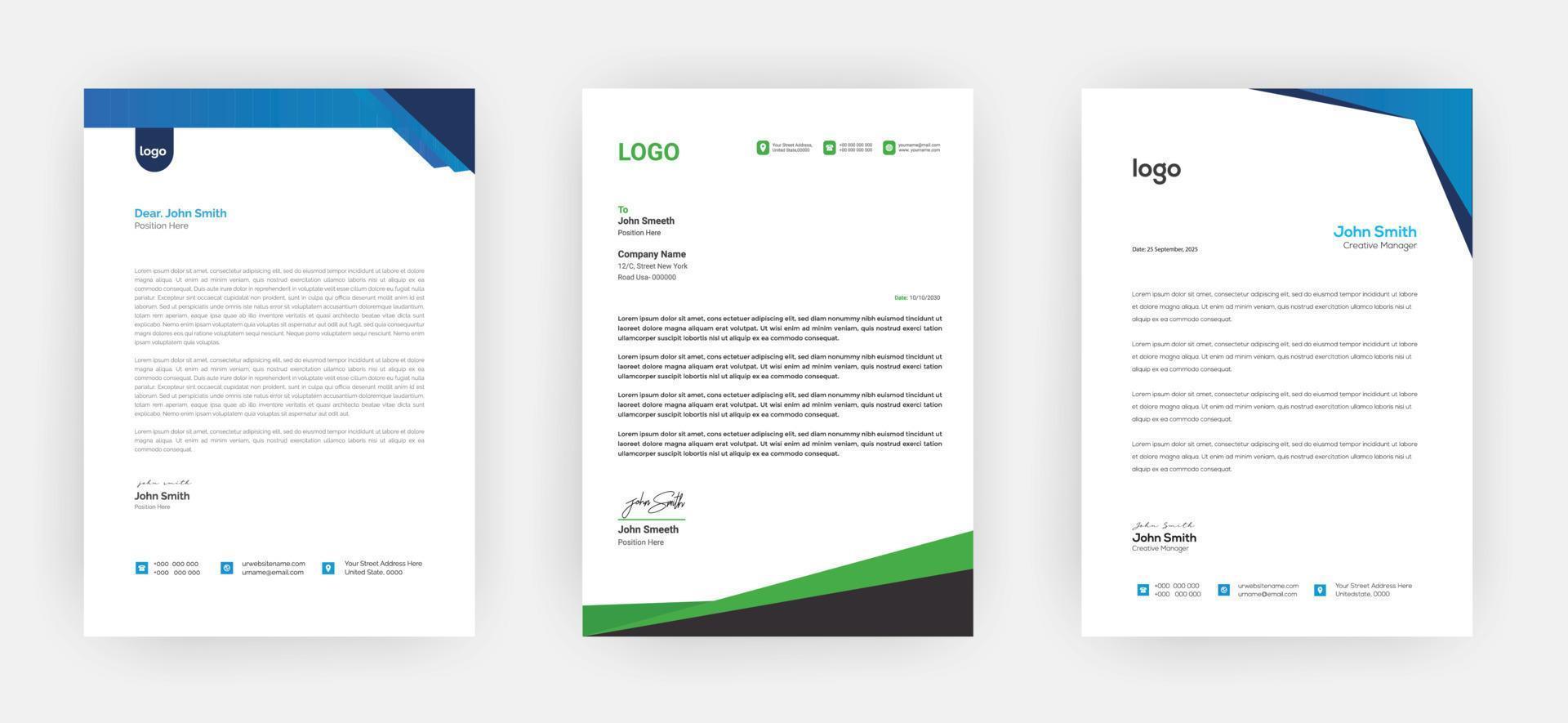 Creative letterhead   Elegant and minimalist style letterhead template design A4 sizes vector