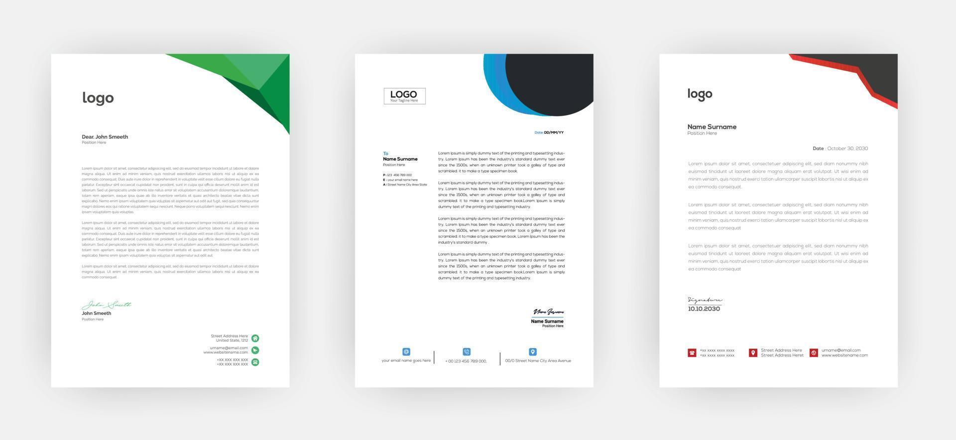 Creative letterhead   Elegant and minimalist style letterhead template design A4 sizes vector