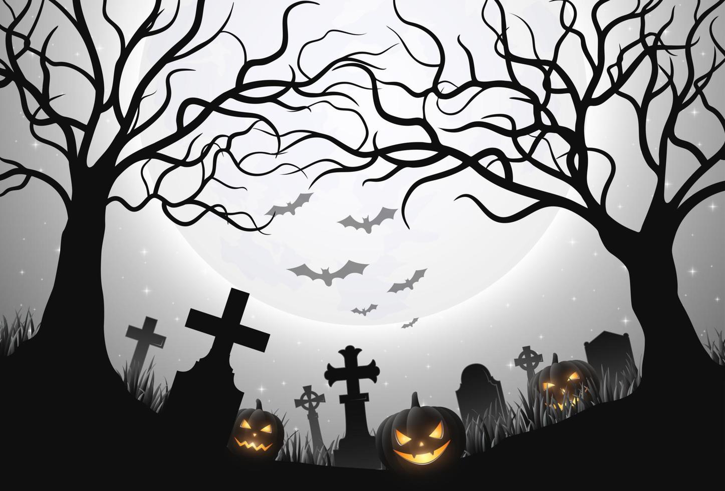 fondo de la noche de halloween vector