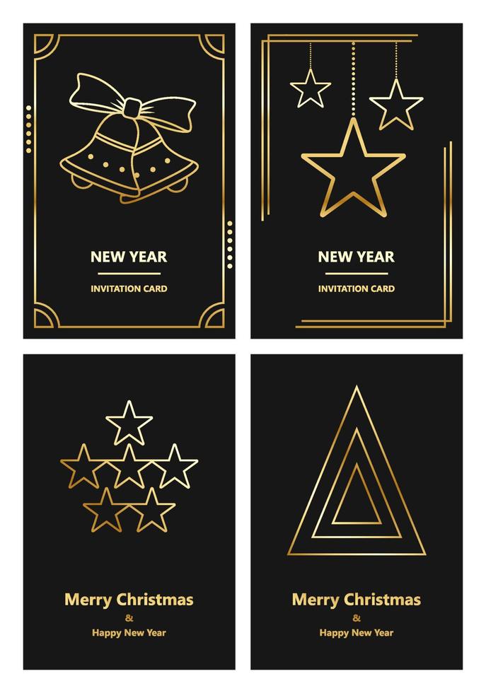 Merry Christmas and New Year greeting card vector