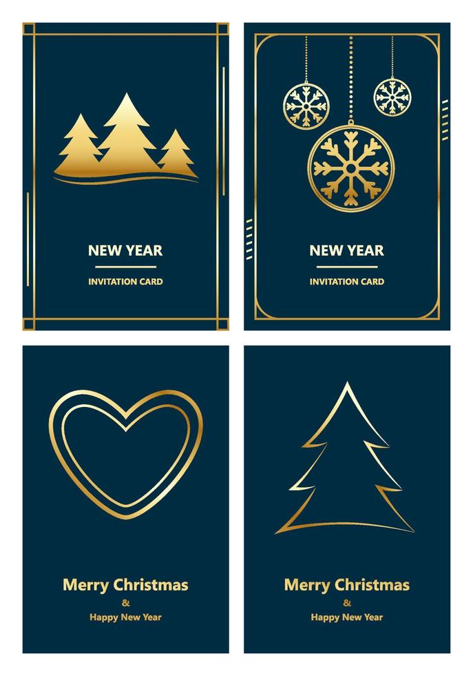 Merry Christmas and New Year greeting card vector