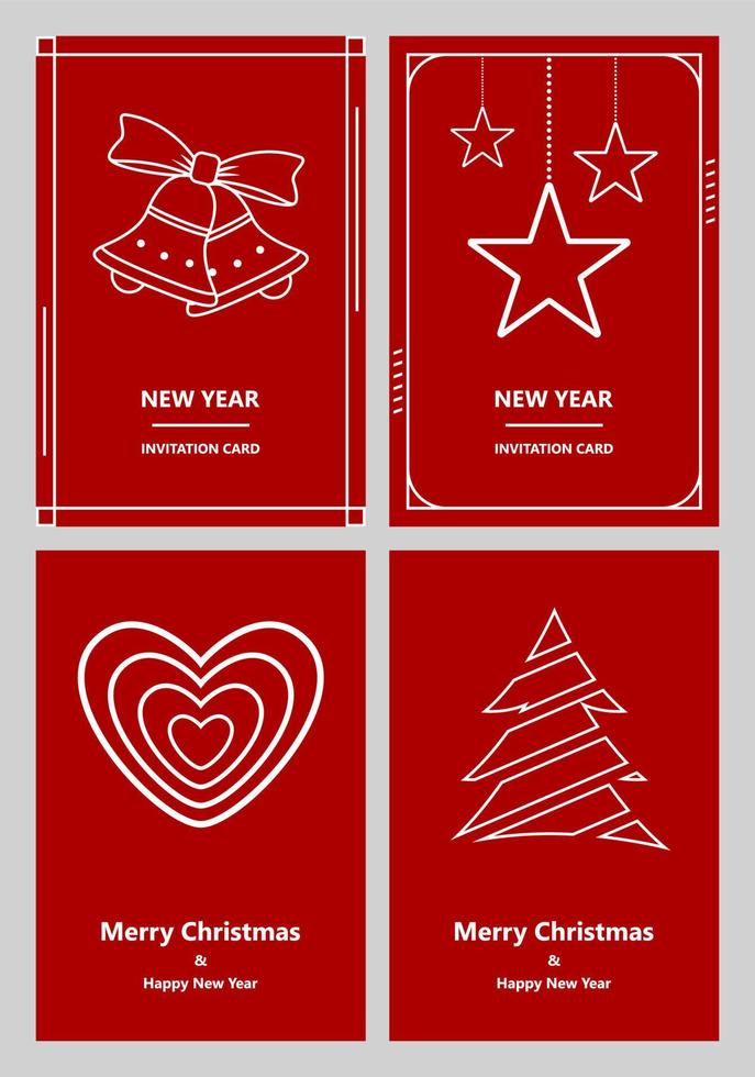 Merry Christmas and New Year greeting card vector