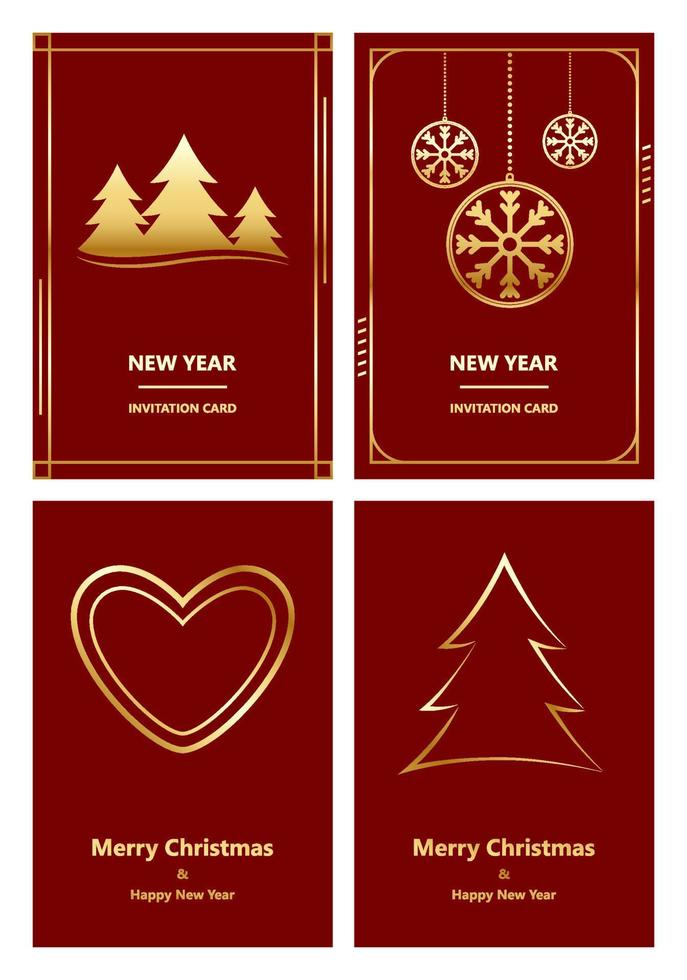 Merry Christmas and New Year greeting card vector