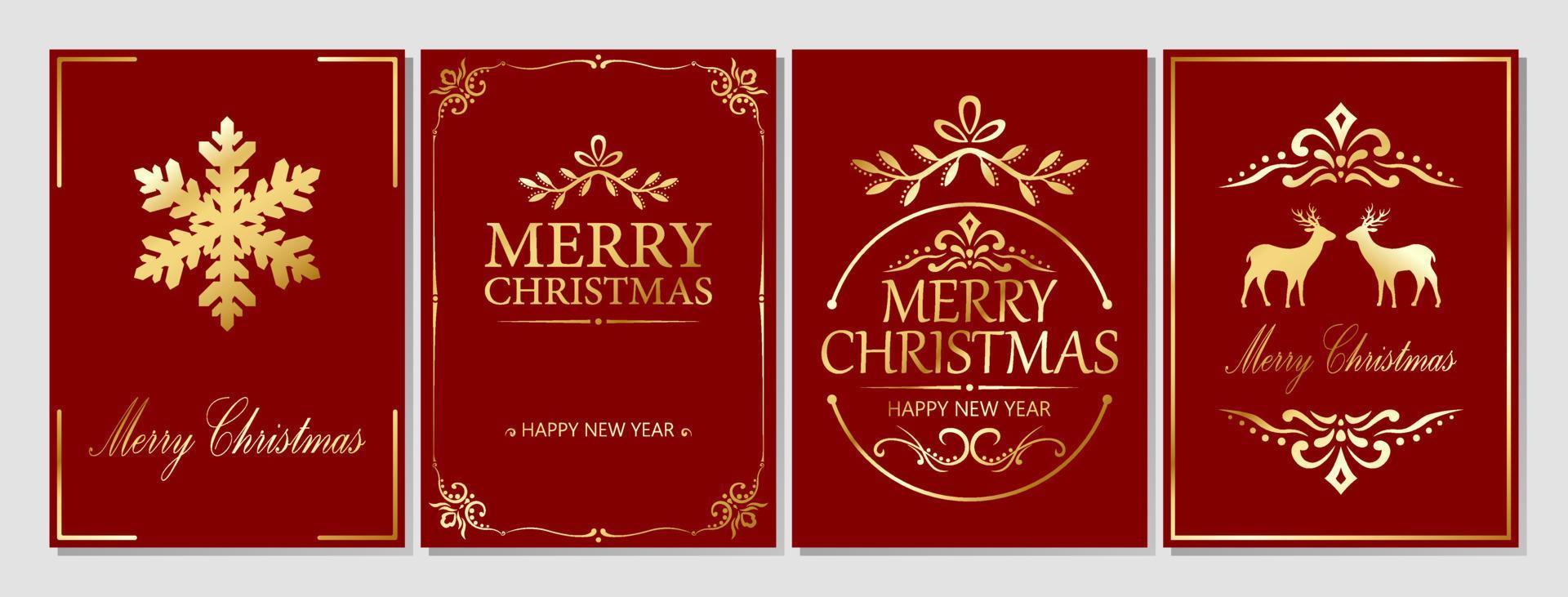 Merry Christmas and New Year greeting card vector